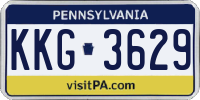 PA license plate KKG3629