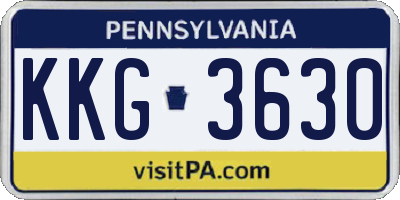 PA license plate KKG3630