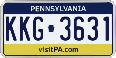 PA license plate KKG3631