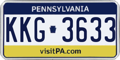 PA license plate KKG3633