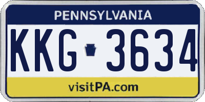 PA license plate KKG3634