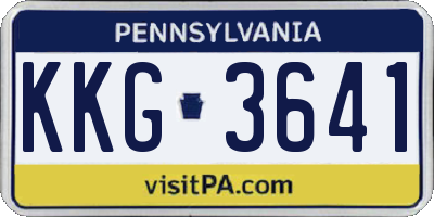 PA license plate KKG3641