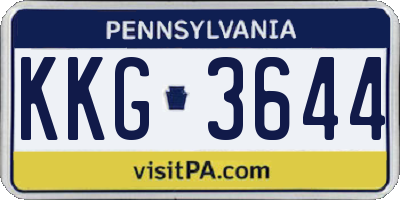 PA license plate KKG3644
