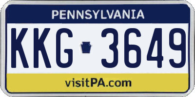 PA license plate KKG3649