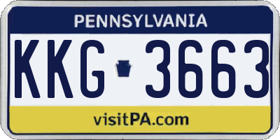 PA license plate KKG3663