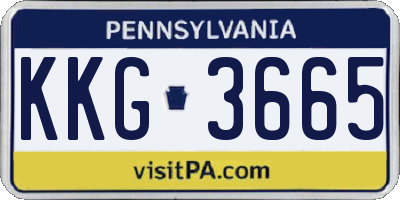 PA license plate KKG3665