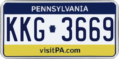 PA license plate KKG3669