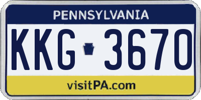 PA license plate KKG3670