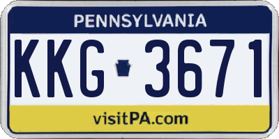 PA license plate KKG3671
