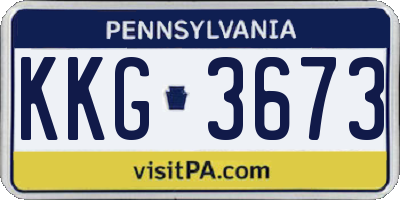 PA license plate KKG3673