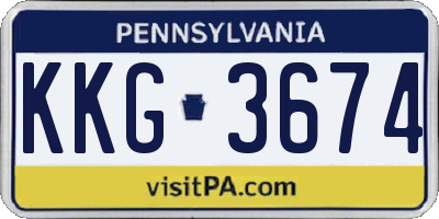PA license plate KKG3674