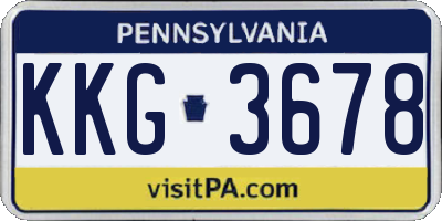 PA license plate KKG3678