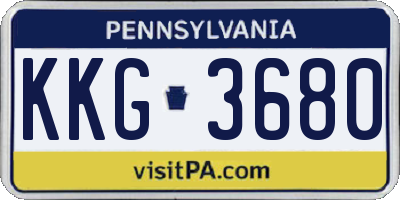 PA license plate KKG3680