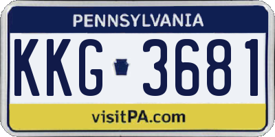 PA license plate KKG3681