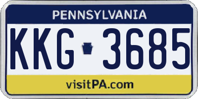PA license plate KKG3685