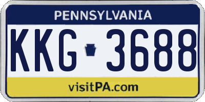 PA license plate KKG3688