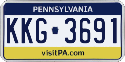 PA license plate KKG3691