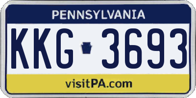 PA license plate KKG3693