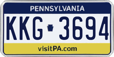 PA license plate KKG3694