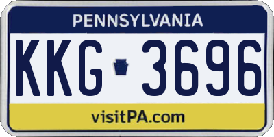 PA license plate KKG3696