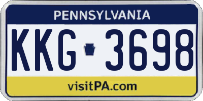 PA license plate KKG3698