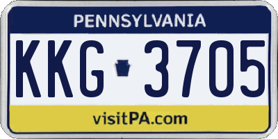 PA license plate KKG3705