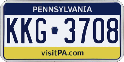PA license plate KKG3708