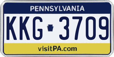 PA license plate KKG3709