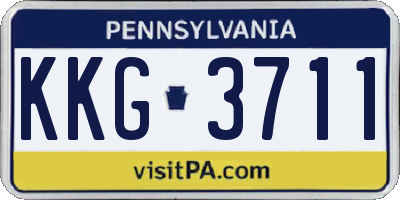 PA license plate KKG3711