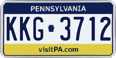 PA license plate KKG3712