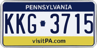 PA license plate KKG3715