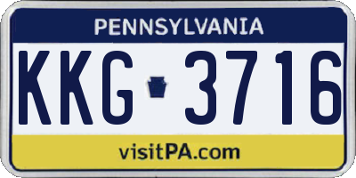 PA license plate KKG3716