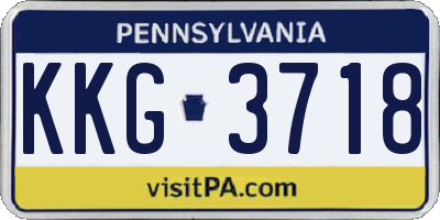 PA license plate KKG3718