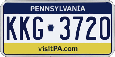 PA license plate KKG3720