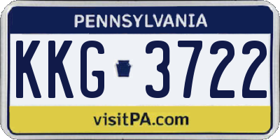 PA license plate KKG3722