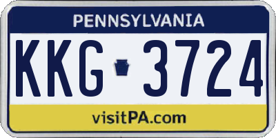 PA license plate KKG3724