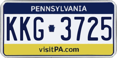 PA license plate KKG3725