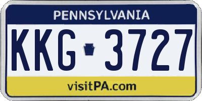 PA license plate KKG3727