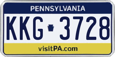 PA license plate KKG3728