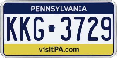 PA license plate KKG3729