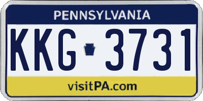 PA license plate KKG3731