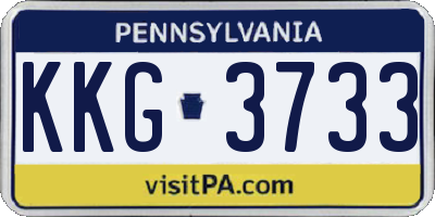 PA license plate KKG3733