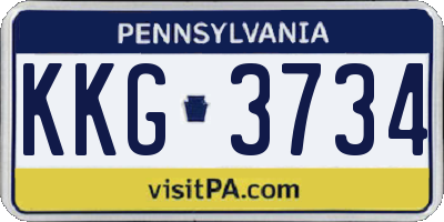 PA license plate KKG3734