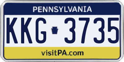 PA license plate KKG3735