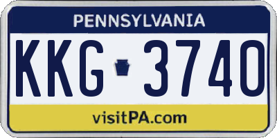 PA license plate KKG3740