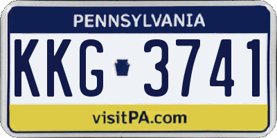 PA license plate KKG3741