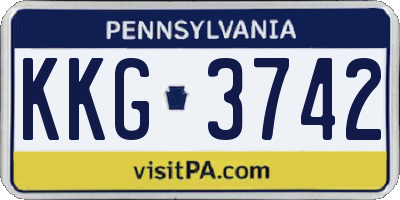 PA license plate KKG3742