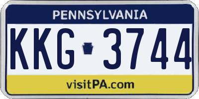 PA license plate KKG3744