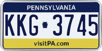 PA license plate KKG3745