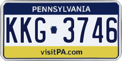 PA license plate KKG3746